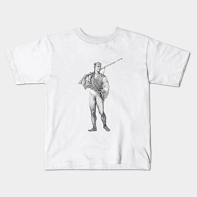 Young hunter Kids T-Shirt by Marccelus